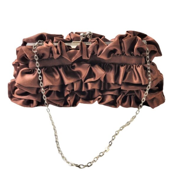 Handbags - Brown Purse, Satin Evening Purse,Clutch Purse- NEW